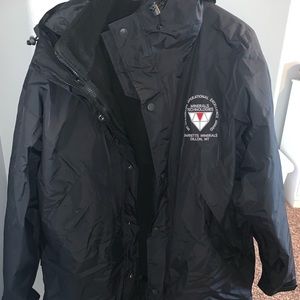 black windbreaker